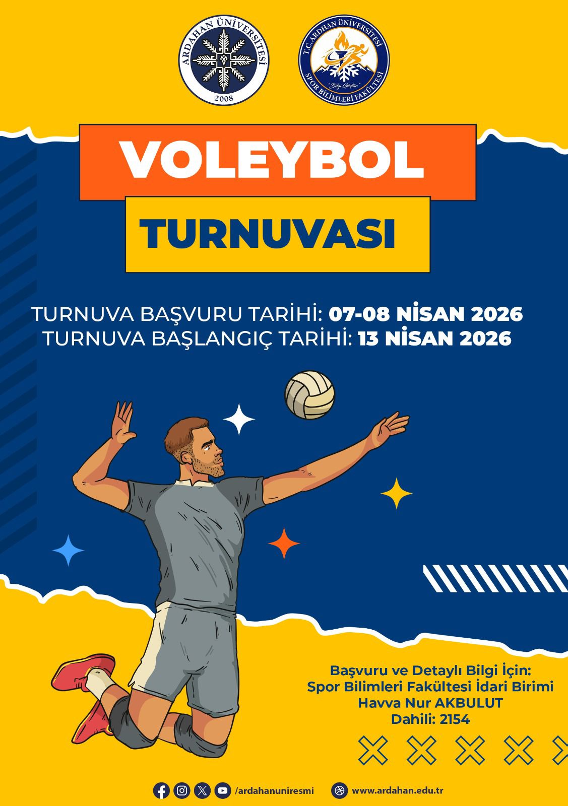 VOLEYBOL TURNUVASININ BAŞVURULARI 10 NİSAN TARİHİNE KADAR UZATILDI